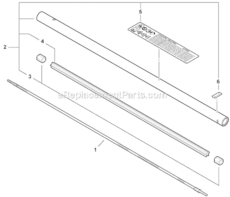 Main Pipe Assembly, Flexible Driveshaft - Grass Trimmer Diagram and Parts List for S86813001001-S86813999999 Echo Trimmer