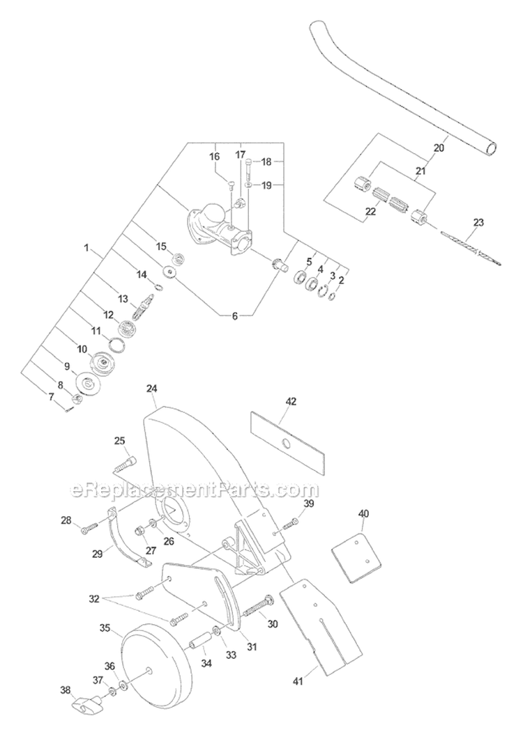 Edger Attachment - Gear Case, Metal Shield Sn: 054771-999999 Diagram and Parts List for S86813001001-S86813999999 Echo Trimmer