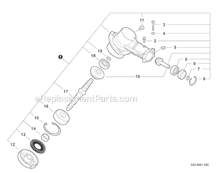 Rapid Loader Trimmer - Gear Case Diagram and Parts List for S86813001001-S86813999999 Echo Trimmer