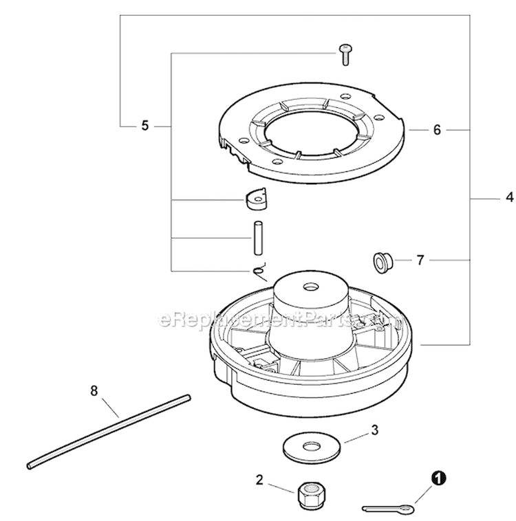 Rapid Loader Trimmer Head Diagram and Parts List for S86813001001-S86813999999 Echo Trimmer