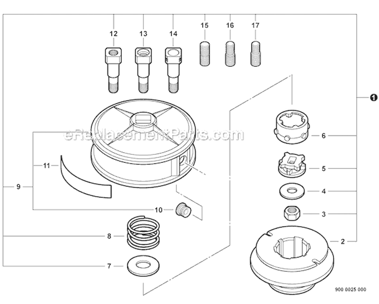Cutting Heads - Srm Echomatic Head, Manual Dual Line Diagram and Parts List for S86813001001-S86813999999 Echo Trimmer