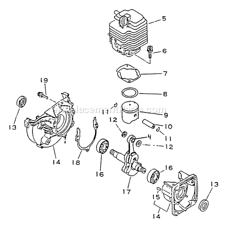 Page C Diagram and Parts List for 001001 - 066000 Echo Leaf Blower / Vacuum
