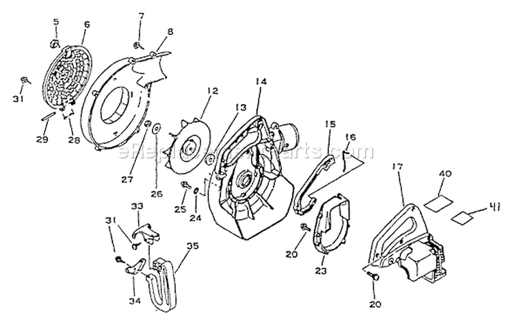 Page D Diagram and Parts List for 066001 - 098000 Echo Leaf Blower / Vacuum