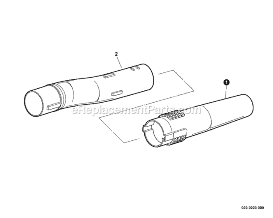 Blower_Tubes Diagram and Parts List for P40212001001 - P40212999999 Echo Leaf Blower / Vacuum