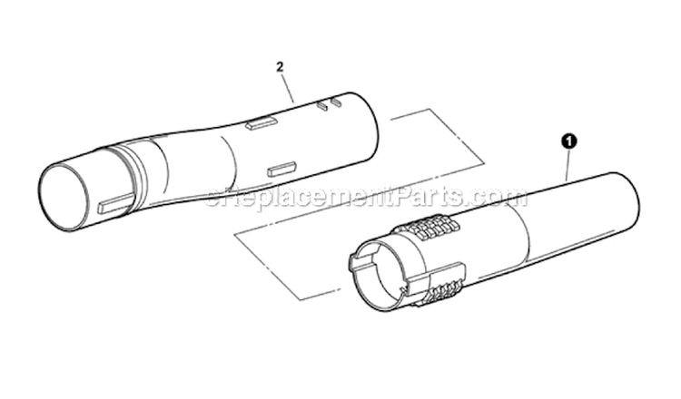 Blower Tubes Diagram and Parts List for P33211001001-P33211999999 Echo Leaf Blower / Vacuum