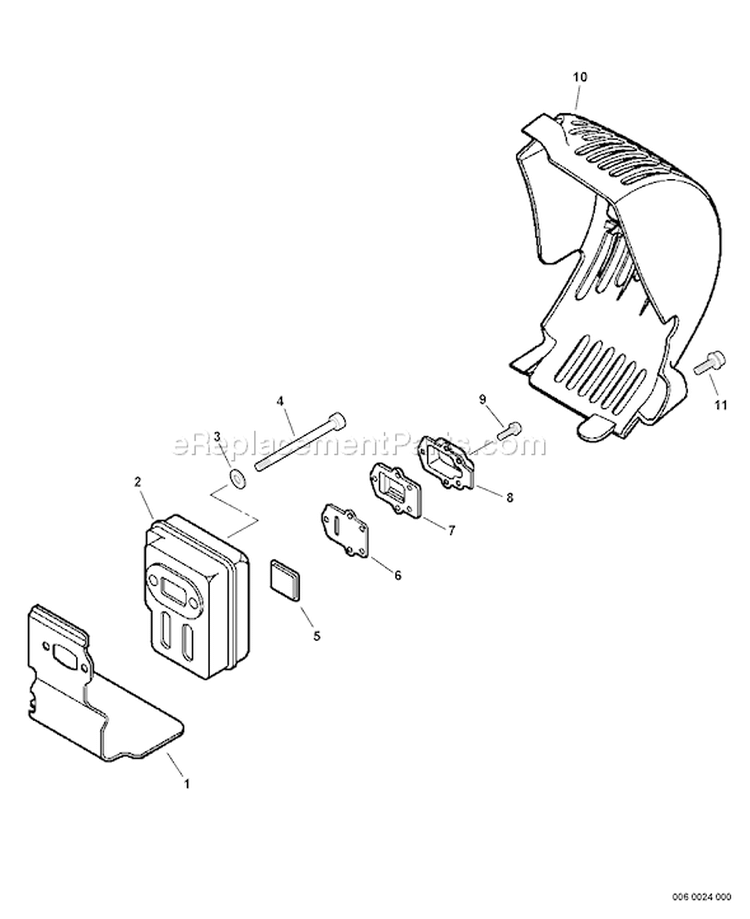Page D Diagram and Parts List for P06113001001 - P06113999999 Echo Leaf Blower / Vacuum
