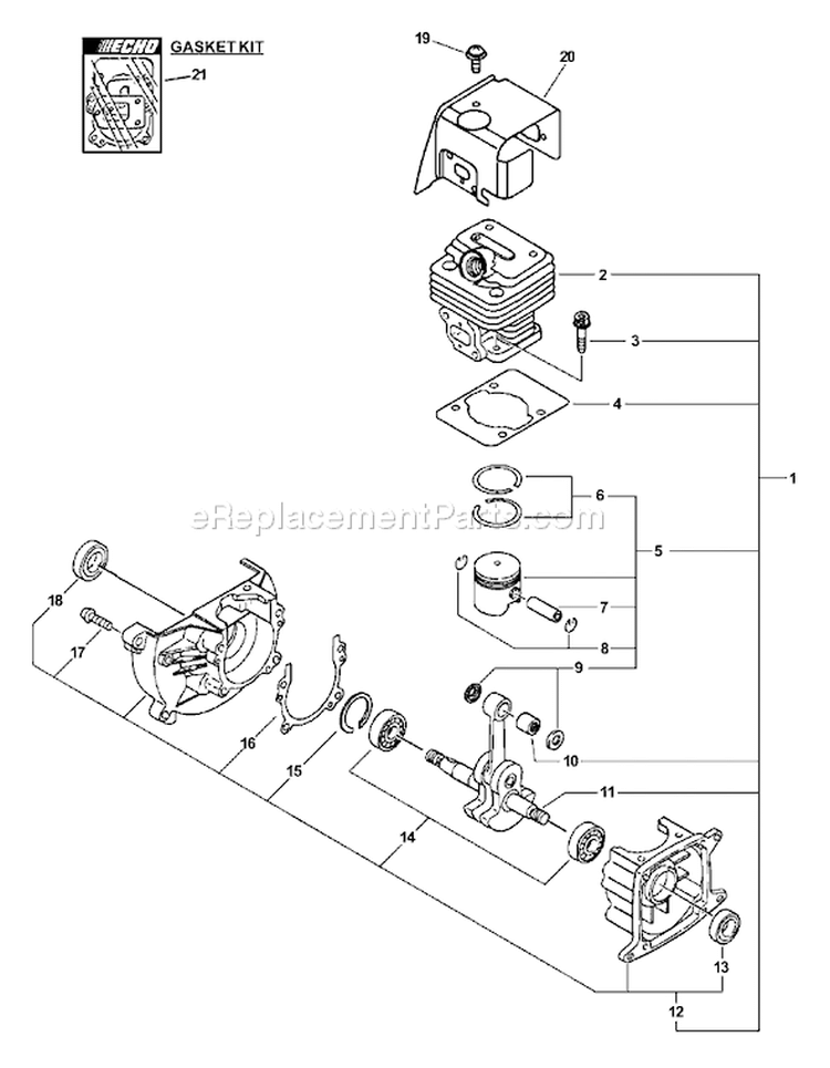Page D Diagram and Parts List for 02001001-02999999 Echo