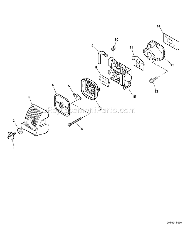 Page J Diagram and Parts List for 09001001-09999999 Echo Leaf Blower / Vacuum
