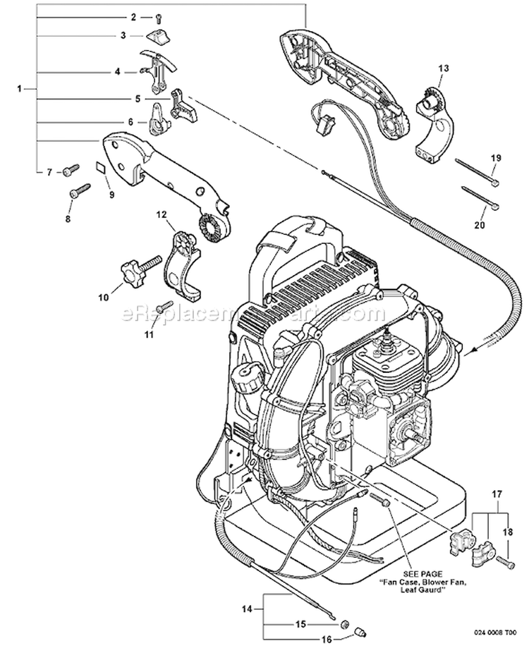 Page N Diagram and Parts List for P02212001001-P02212999999 Echo Leaf Blower / Vacuum