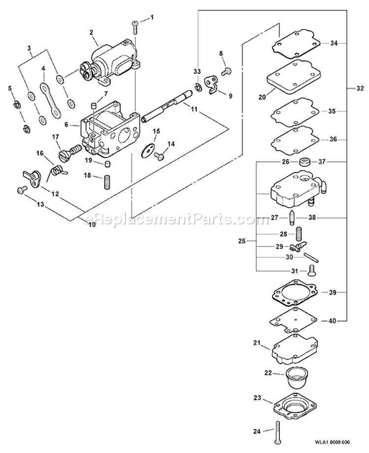 Page B Diagram and Parts List for P02212001001-P02212999999 Echo Leaf Blower / Vacuum