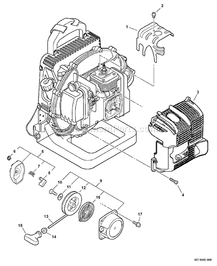Page C Diagram and Parts List for P02212001001-P02212999999 Echo Leaf Blower / Vacuum