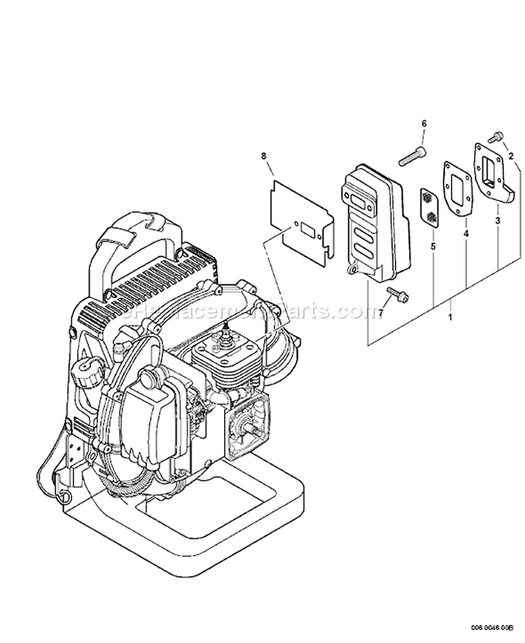 Page E Diagram and Parts List for P02212001001-P02212999999 Echo Leaf Blower / Vacuum