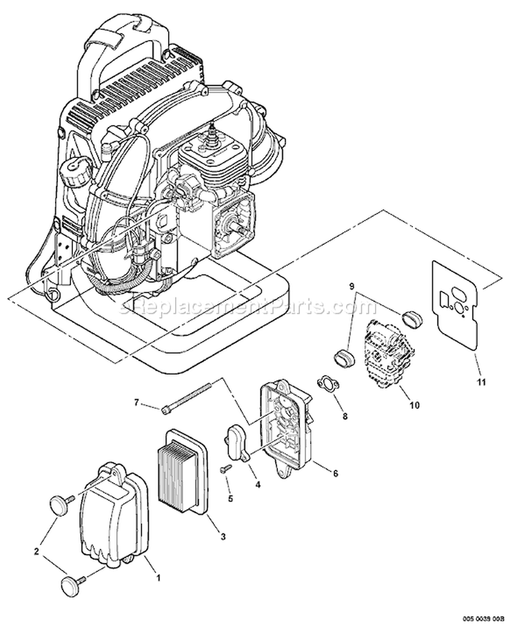 Page I Diagram and Parts List for P02212001001-P02212999999 Echo Leaf Blower / Vacuum