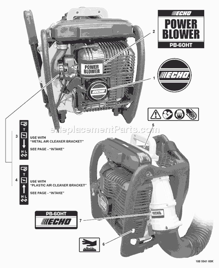 Page M Diagram and Parts List for 568896-999999 Echo Leaf Blower / Vacuum