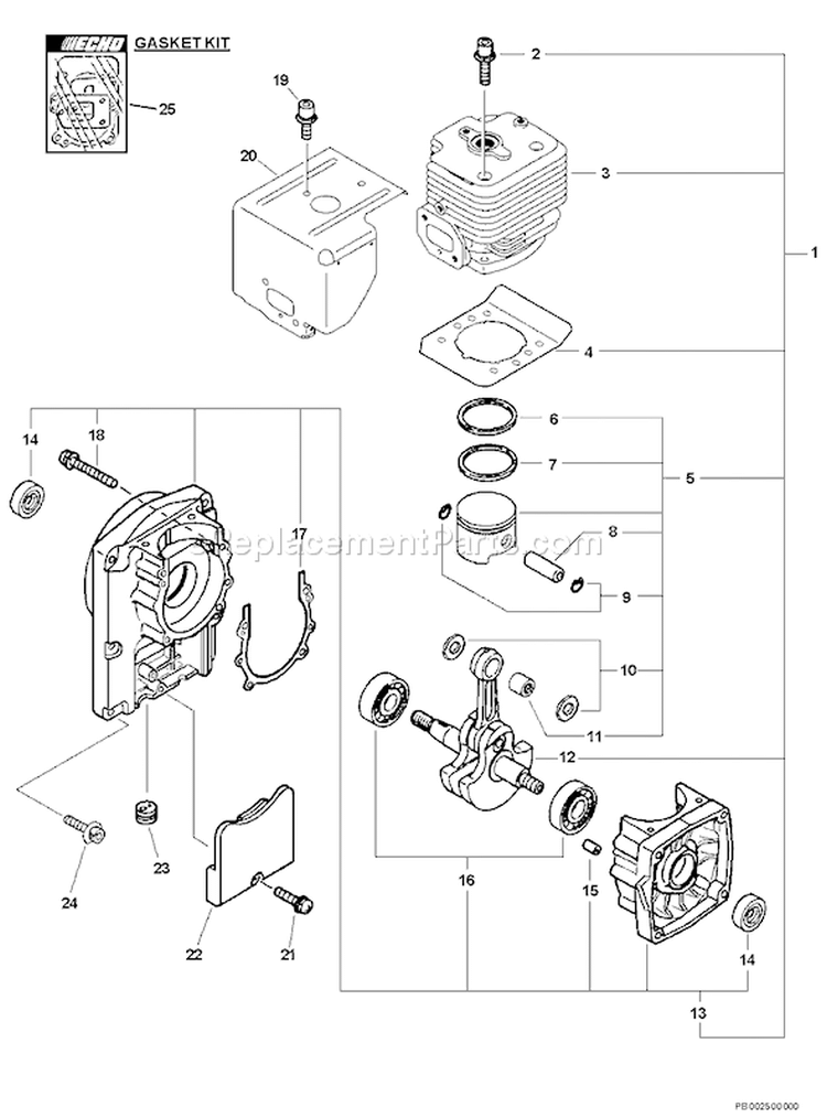 Page C Diagram and Parts List for 07001019 - 07999999 Echo Leaf Blower / Vacuum