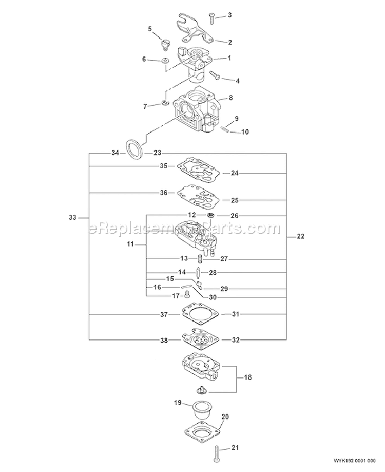 Page C Diagram and Parts List for 07001237 - 07999999 Echo Leaf Blower / Vacuum