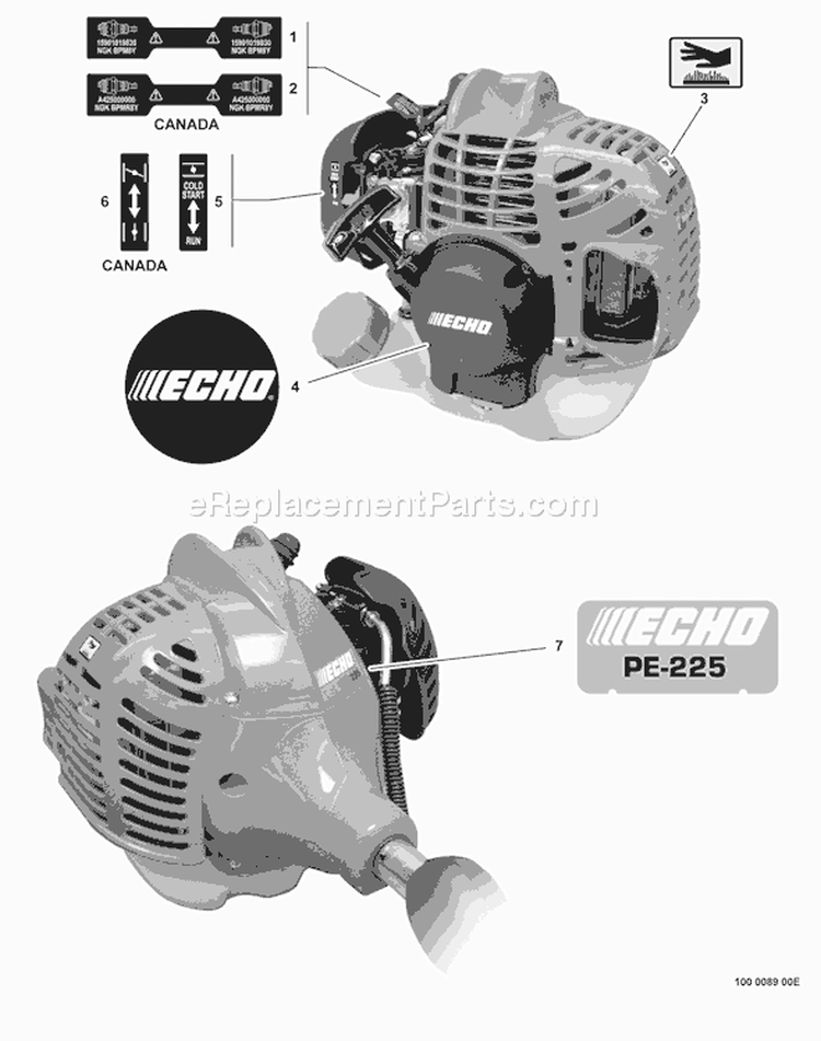 Page N Diagram and Parts List for S78611001001 - S78611999999 Echo Edger