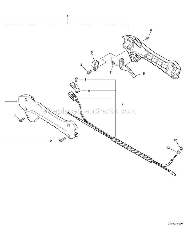 Page B Diagram and Parts List for S78611001001 - S78611999999 Echo Edger