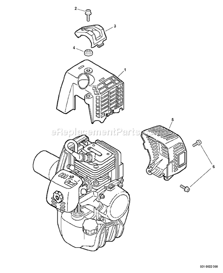 Page E Diagram and Parts List for 06001001-06999999 Echo Edger