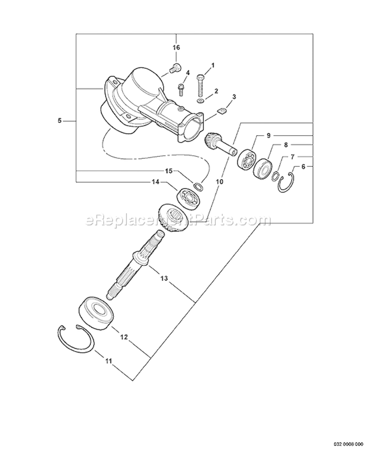 Page K Diagram and Parts List for S68311001001-S68311999999 Echo Edger