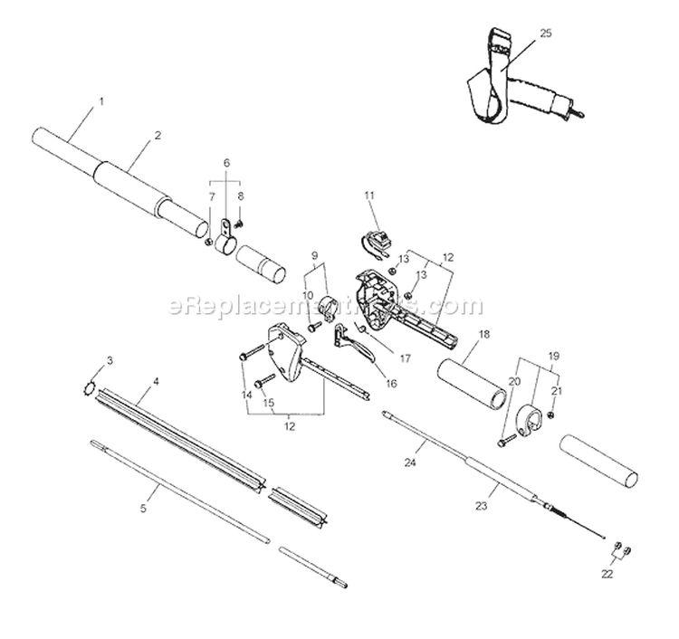 Page B Diagram and Parts List for Type 1E -001001-506099 Echo Pole Saw