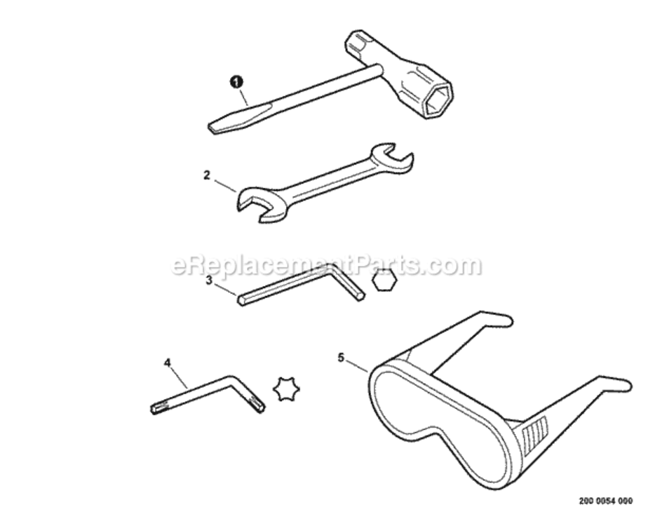 Tools Diagram and Parts List for E09612001001 - E09612999999 Echo Pole Saw