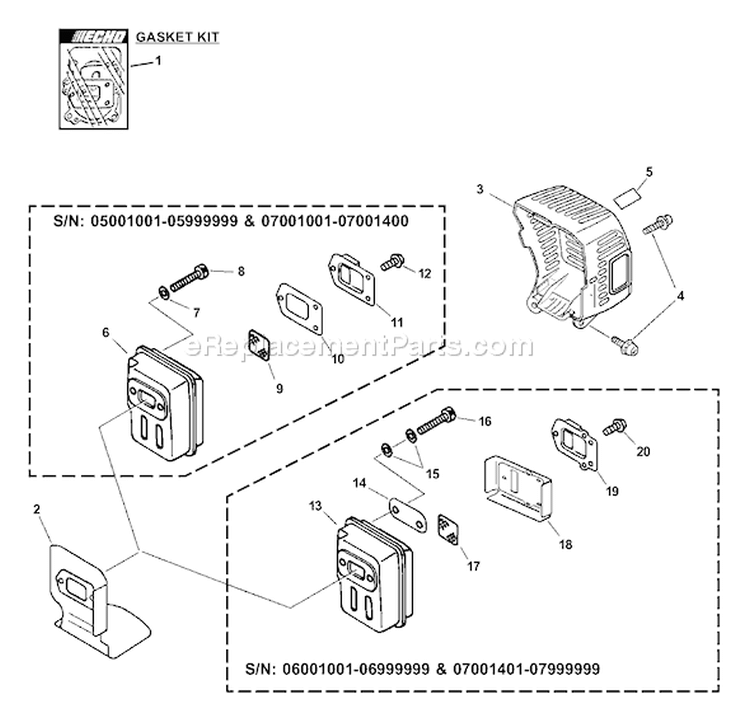 Page F Diagram and Parts List for 05006452-05008076 Echo Pole Saw