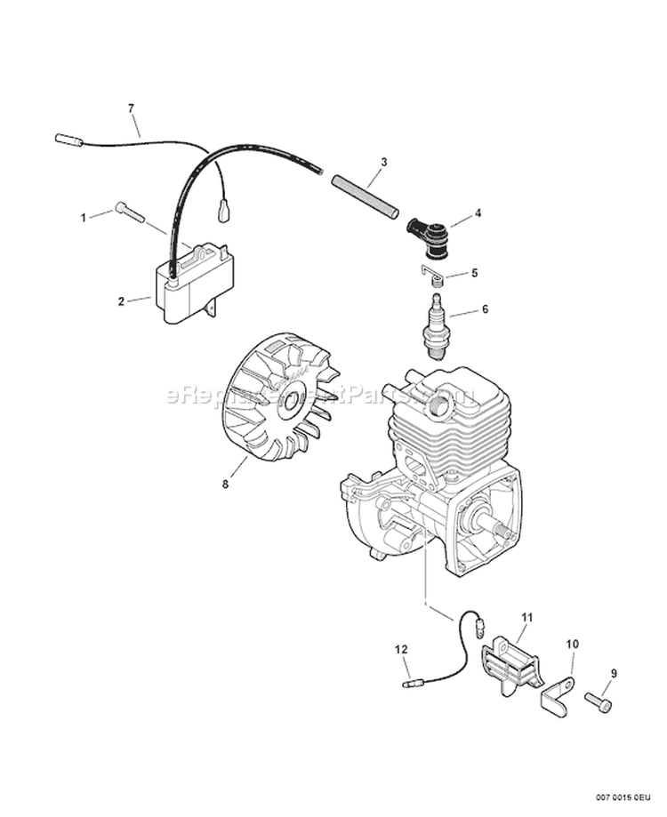 Page K Diagram and Parts List for S64437001001-S64437999999 Echo Pole Saw