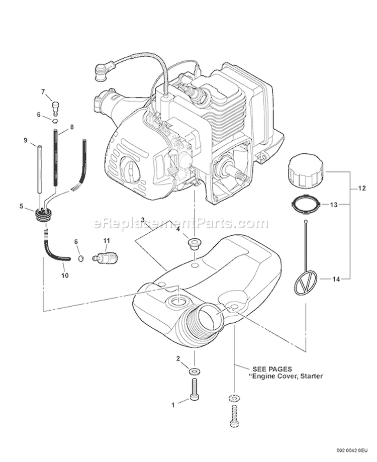 Page G Diagram and Parts List for S64437001001-S64437999999 Echo Pole Saw