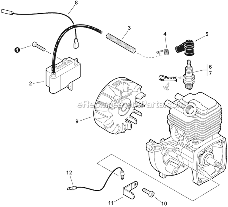Ignition Diagram and Parts List for S86213001001-S86213999999 Echo Hedge Trimmer