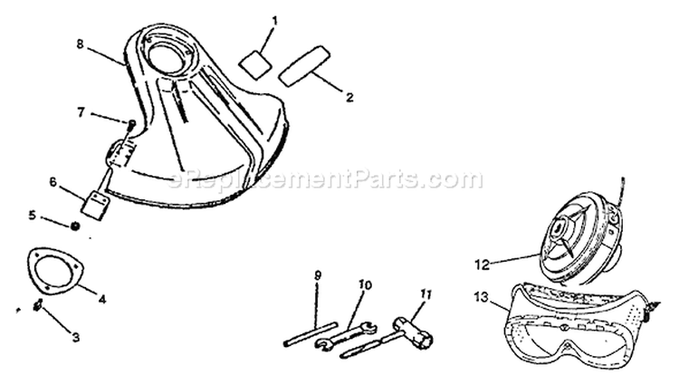 Page G Diagram and Parts List for 0039001 - 0083386 Echo Trimmer
