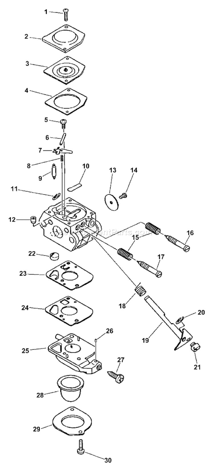 Page A Diagram and Parts List for Type 1 -001001-205481 Echo Trimmer