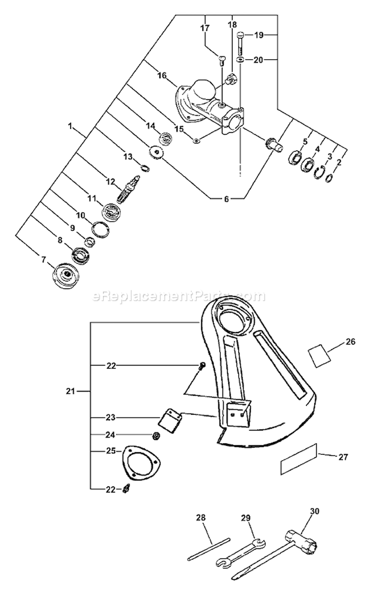Page C Diagram and Parts List for Type 1 -205482-290322 Echo Trimmer