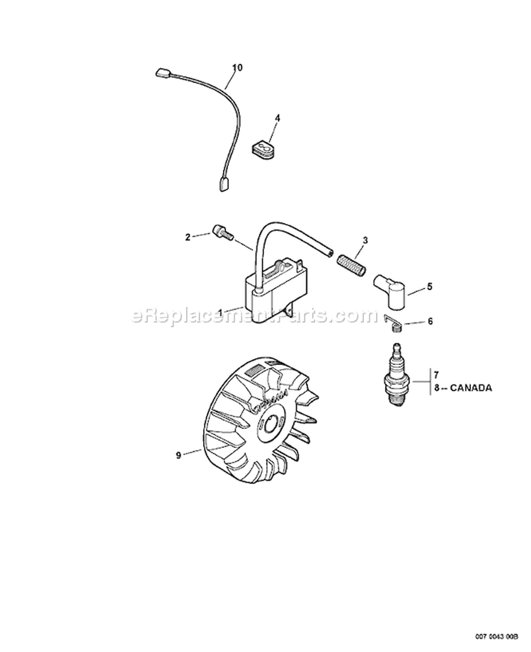 Page J Diagram and Parts List for 08467772 - 08999999 Echo Trimmer