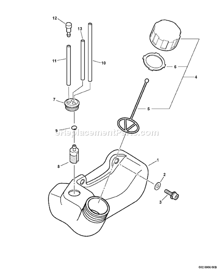 Page H Diagram and Parts List for 08467772 - 08999999 Echo Trimmer