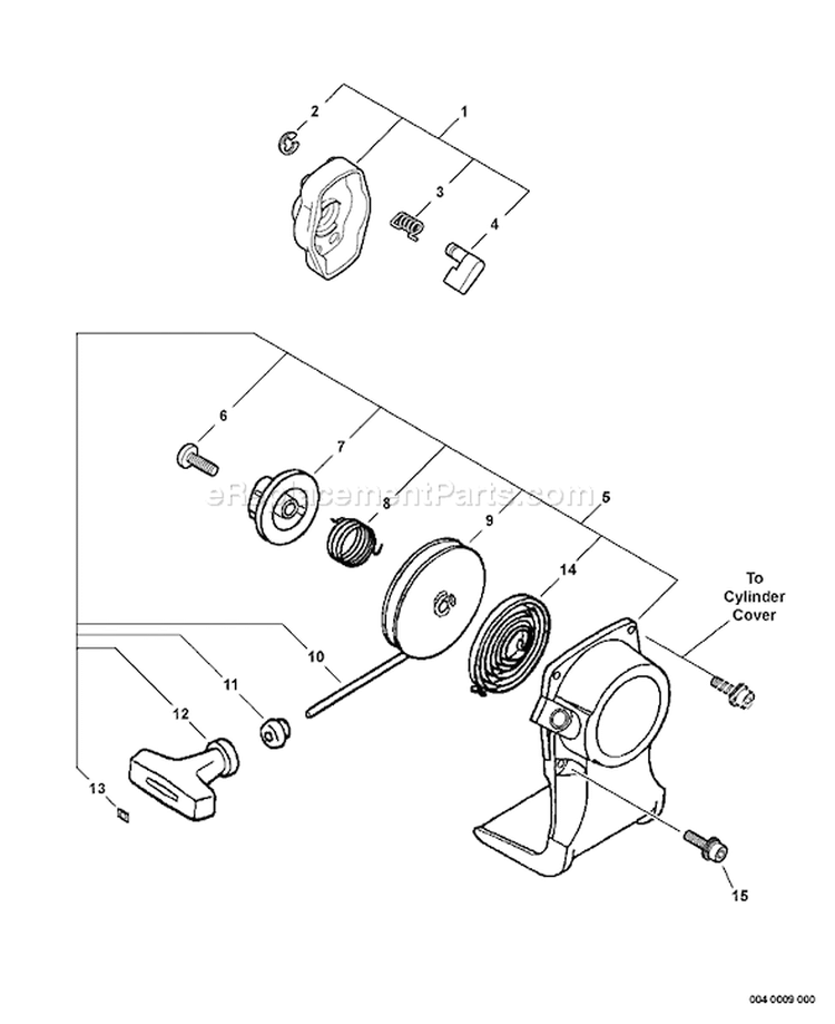 Page P Diagram and Parts List for 05182135 - 05281189 Echo Trimmer