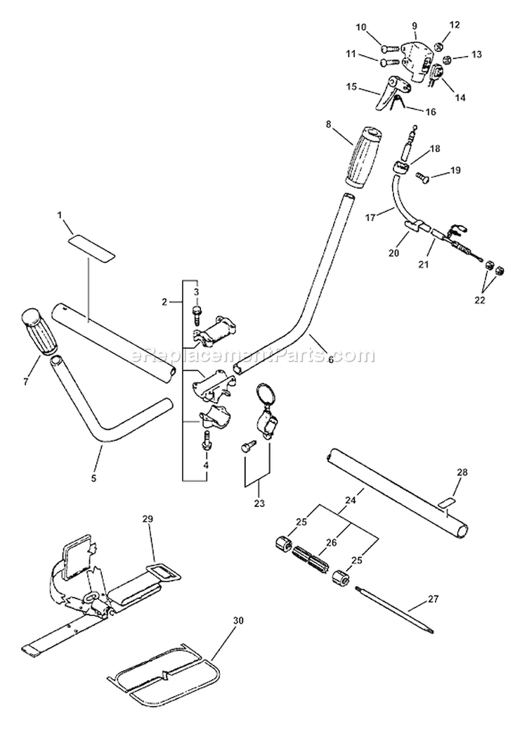 Page D Diagram and Parts List for Type 1 Echo Trimmer