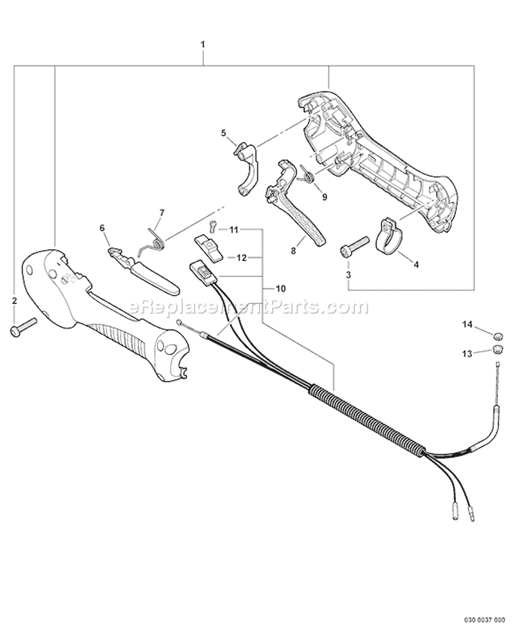 Page B Diagram and Parts List for S04113001001 - S04113999999 Echo Trimmer