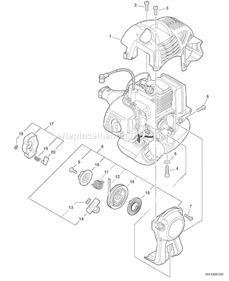 Page C Diagram and Parts List for S63212001001-S63212999999 Echo Pole Saw