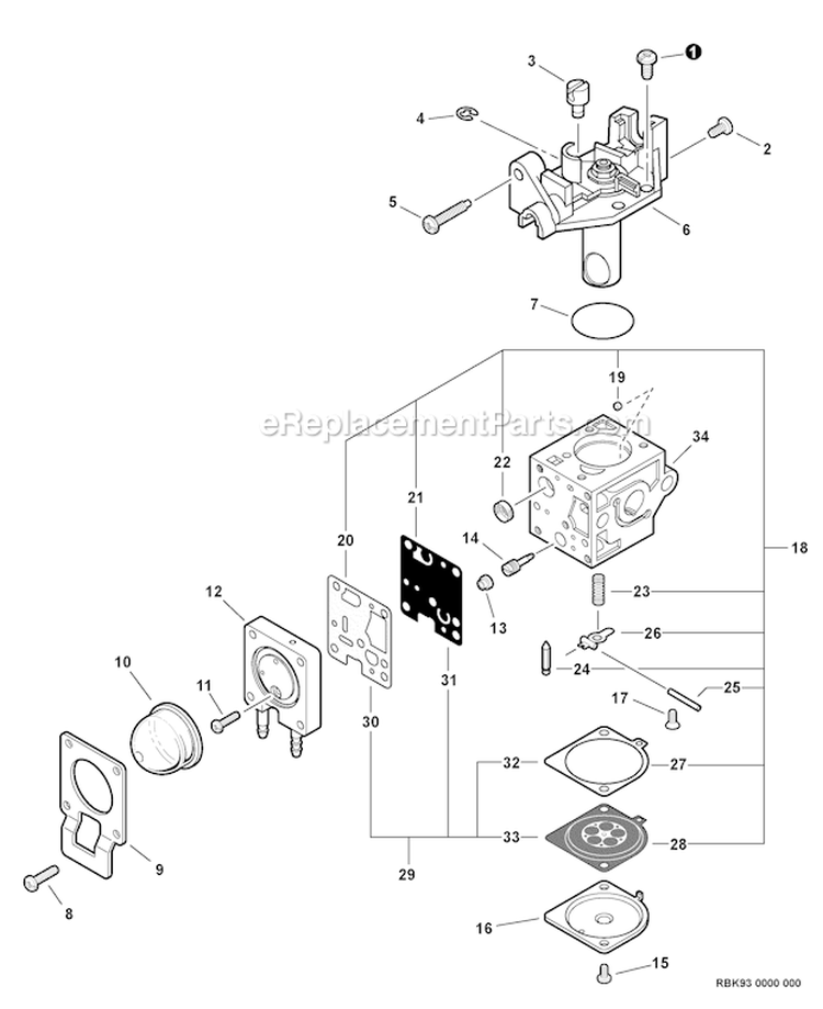 Page A Diagram and Parts List for S03912001001 - S03912999999 Echo Trimmer