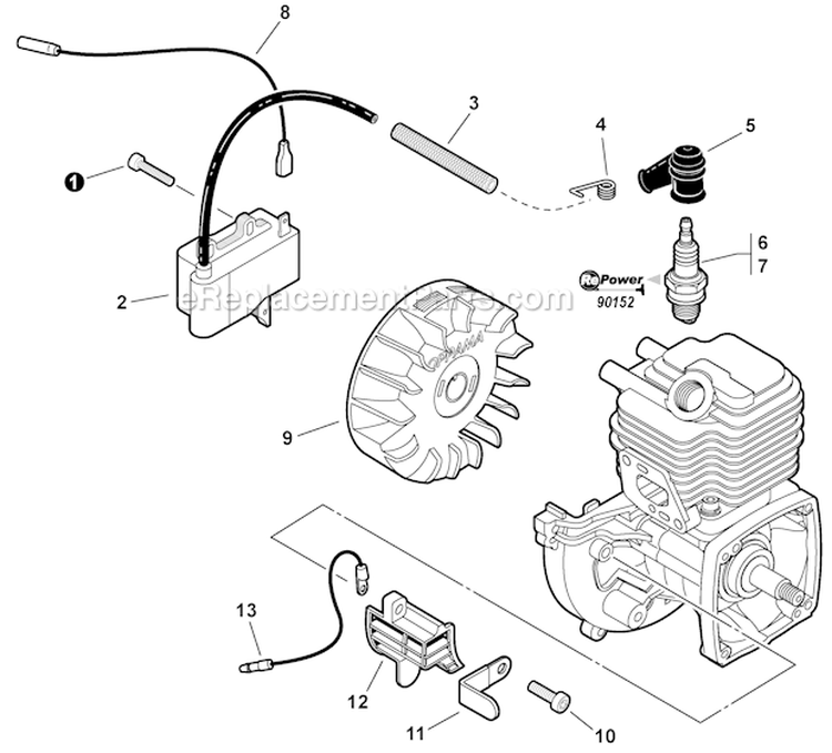 Page L Diagram and Parts List for S03912001001 - S03912999999 Echo Trimmer