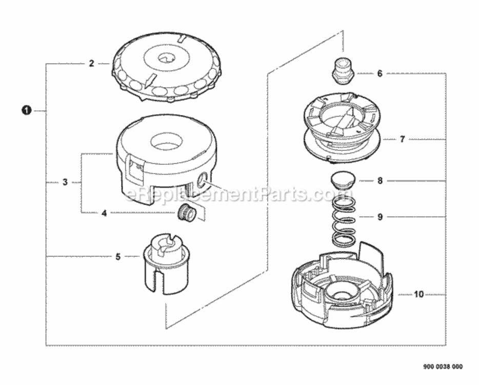 Speed-Feed_400_Trimmer_Head Diagram and Parts List for S89312001001 - S89312013423 Echo Trimmer