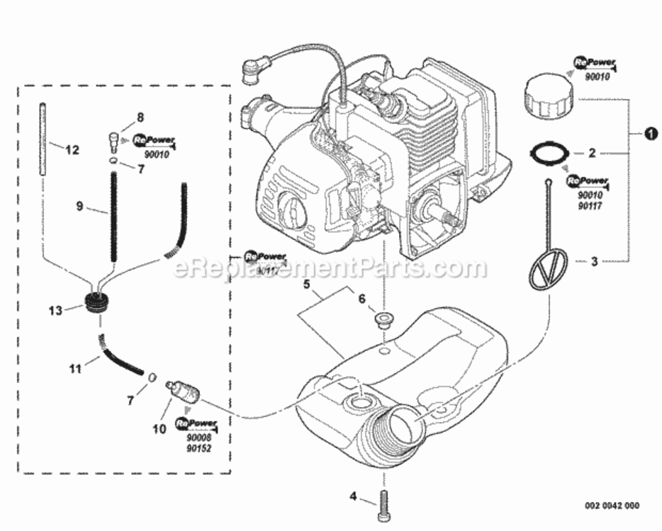 Fuel_System Diagram and Parts List for S89312001001 - S89312013423 Echo Trimmer