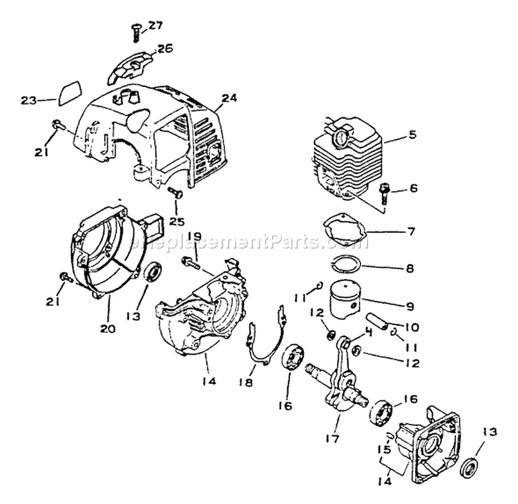 Page C Diagram and Parts List for 001001 - 0031000 Echo Trimmer