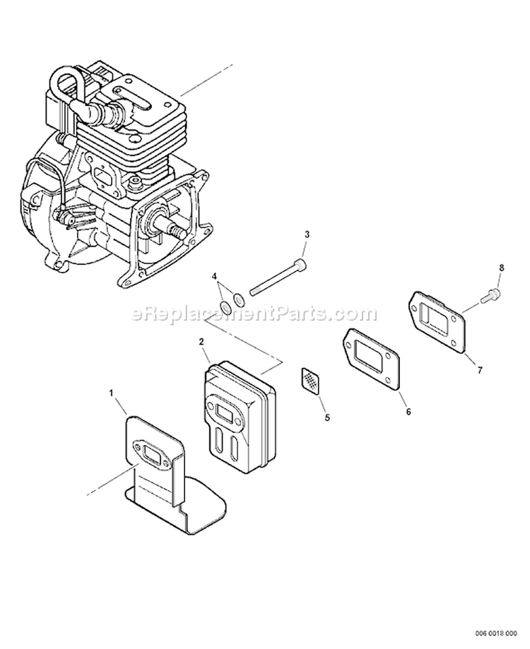 Page D Diagram and Parts List for 07001275 - 07999999 Echo Trimmer
