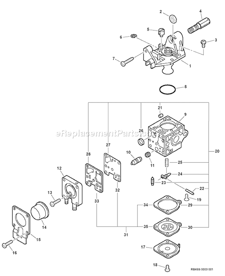 Page A Diagram and Parts List for 06001001-06001293 Echo Pole Saw