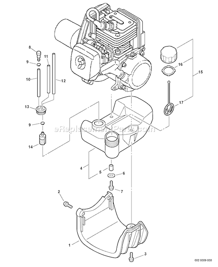 Page F Diagram and Parts List for 07001275 - 07999999 Echo Trimmer