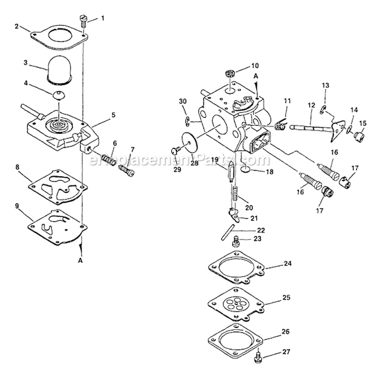 Page A Diagram and Parts List for After S/N 161629 Echo Trimmer
