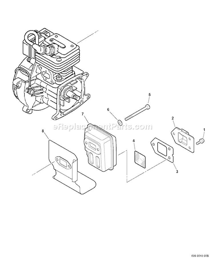 Page D Diagram and Parts List for 07001001 - 07001321 Echo Trimmer