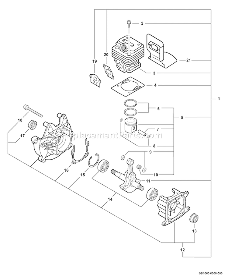 Page C Diagram and Parts List for 07001001 - 07001321 Echo Trimmer